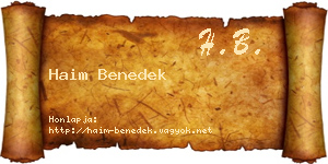 Haim Benedek névjegykártya